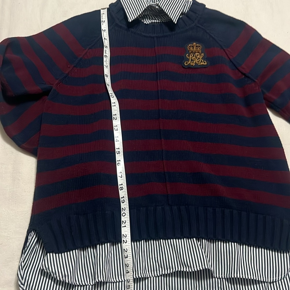 COPY - Ralph Lauren Burgundy and navy stripe sweater size L - Picture 10 of 13